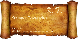 Kruppa Tavaszka névjegykártya